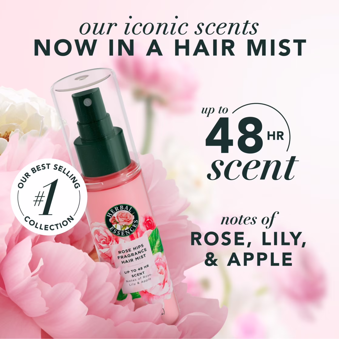 Herbal Essences Rose Perfume Fragrance Hair Spray, Rose Hips, 3.2 oz