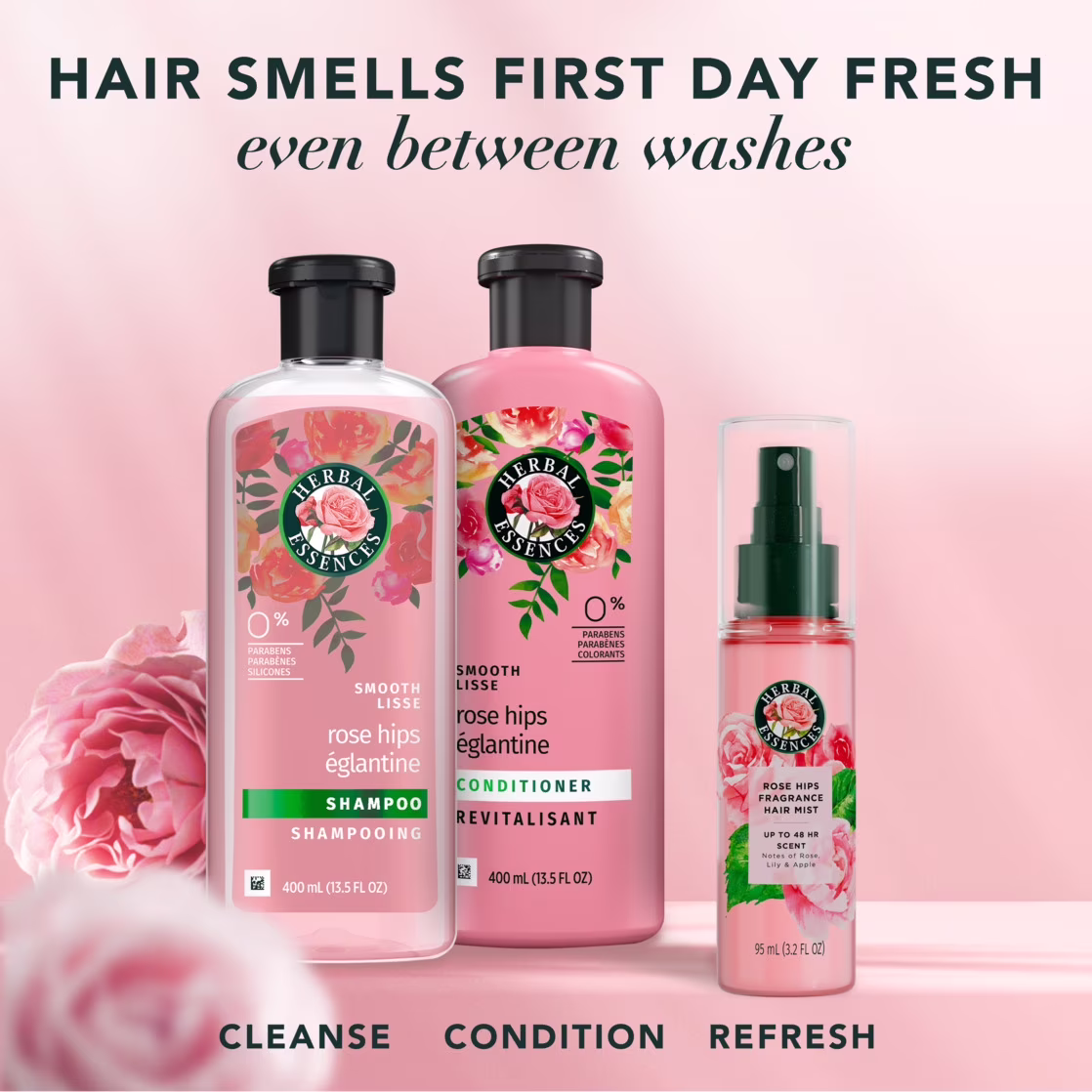 Herbal Essences Rose Perfume Fragrance Hair Spray, Rose Hips, 3.2 oz - Image 4
